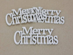  Fa - "Merry Christmas" felirat koszorúra fehér 14cm 3db/csomag (4360)
