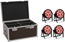 EUROLITE Set 4x LED 7C-12 Silent Slim Spot + Case - dj-sound-light