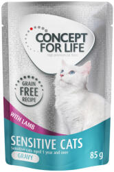 Concept for Life Concept for Life Pachet economic Fără cereale 24 x 85 g - Senstive Cats Miel în sos