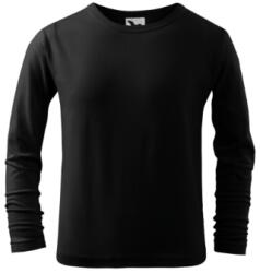 MALFINI Fit-T LS детска тениска с дълъг ръкав, черна (12101)