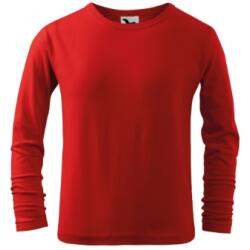 MALFINI Fit-T LS детска тениска с дълъг ръкав, червена (12107)