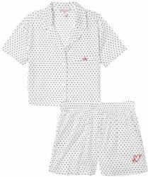 Victoria's Secret pizsama, pamut rövid pizsama szett, fehér feket (VS-719)