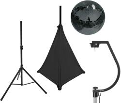 EUROLITE Set Mirror ball 30cm black with stand and tripod cover black (20000706)