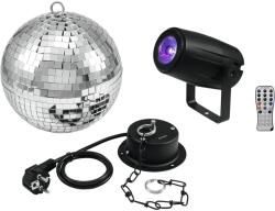 EUROLITE Mirror Ball 20cm with motor + LED PST-5 QCL Spot bk (20000563) - mangosound