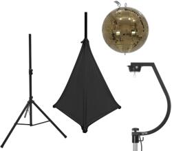 EUROLITE Set Mirror ball 30cm gold with stand and tripod cover black (20000704)