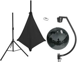 EUROLITE Set Mirror ball 50cm black with stand and tripod cover black (20000709) - mangosound