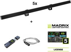 EUROLITE Set 5x LED PR-100/32 Pixel DMX Rail bk + Madrix Software (20000908)