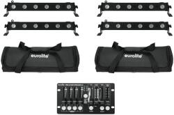 EUROLITE Set 4x LED BAR-6 QCL RGBW + 2x Soft Bag + Controller (20000405) - mangosound