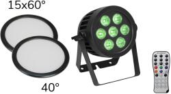 EUROLITE Set LED IP PAR 7x9W SCL Spot + 2x Diffuser cover (15x60° and 40°) (20000672) - mangosound