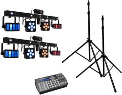 EUROLITE Set 2x LED KLS Laser Bar PRO + Easy Show + 2x M-4 Speaker-System Stand (20000868) - mangosound