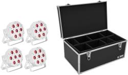 EUROLITE Set 4x LED SLS-7 HCL Floor white + Case (20000658) - mangosound