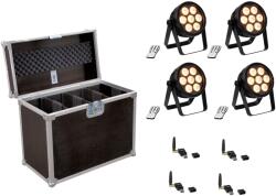 EUROLITE Set 4x LED 4C-7 Silent Slim Spot + USB QuickDMX + Case (20000856)