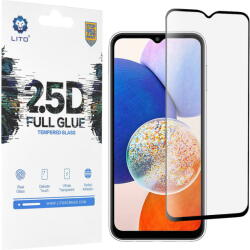 LITO Folie pentru Samsung Galaxy A14 4G / A14 5G - Lito 2.5D FullGlue Glass - Black (KF2312359) - pcone