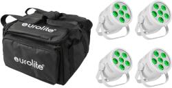EUROLITE Set 4x LED Silent Par 6 QCL Floor wh + Soft Bag (20000958)
