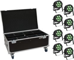 EUROLITE Set 8x LED IP PAR 7x9W SCL Spot + Case with wheels (20000883) - mangosound