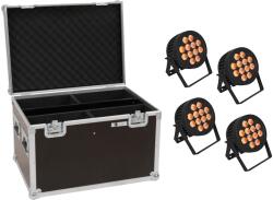 EUROLITE Set 4x LED IP PAR 12x8W QCL Spot + Case (20000880)