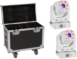 EUROLITE Set 2x LED TMH-H90 Hybrid Moving-Head Spot/Wash COB wh + Case (20000922) - mangosound