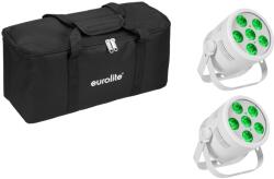 EUROLITE Set 2x LED Silent Par 6 QCL Floor wh + Soft-Bag (20000965) - mangosound