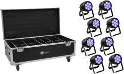 EUROLITE Set 8x AKKU IP PAR 7 QCL WDMX + Case with charging funktion (20000741)