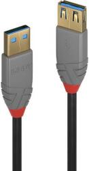 Lindy USB 3.0 Hosszabbítókábel [1x USB 3.0 dugó, A típus - 1x USB 3.2 Gen 1 A alj] 3.00 m Fekete (36763) (36763)