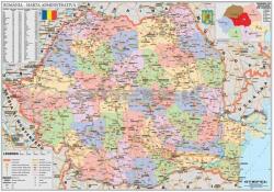Stiefel Románia közigazgatási fémléces térkép (román nyelvű) (890417FL)