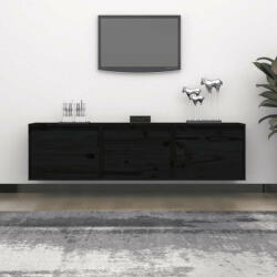vidaXL 3 darab fekete tömör fenyőfa TV-szekrény (3100128) - pepita