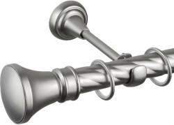 Elegáns Fém Galériakarnis - Csavart - 400 cm - Ezüst (KOLOSOS - S02-400)