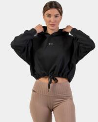 NEBBIA Loose Fit Iconic Crop Hoodie női kapucnis pulóver Black - NEBBIA M/L