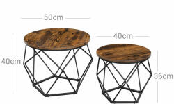 VASAGLE Design dohányzóasztal szett - 2 db - Vasagle Loft (LET040B01)