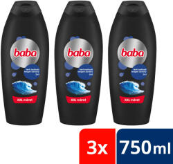 Baba férfi tusfürdő tengeri ásványokkal 3x750 ml + ajándék matrica + ajándék törölköző