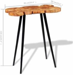 vidaXL tömör akácfa rönk bárasztal 90 x 60 x 110 cm (243959) - pepita