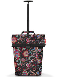 Reisenthel trolley M fekete virágos női gurulós táska (NT7063)