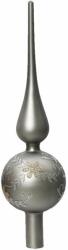 Decoris ezüst színű matt üveg karácsonyfa csúcsdísz 31 cm