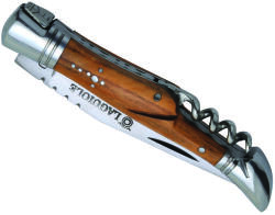 Laguiole Cuțit de buzunar Laguiole DUB045 cu tirbușon, lama 11cm, oțel 440, mâner din lemn de măslin