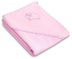Kapucnis fürdőlepedő 80*80 cm - bárány rózsaszín - babyshopkaposvar