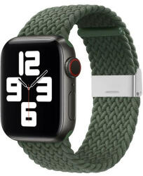 Apple Watch 1-6, SE, SE (2022) (42 / 44 mm) / Watch 7-9 (45 mm) / Watch Ultra (49 mm), textíl pótszíj, állítható, szőtt stílusú, zöld - tok-shop