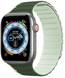 Apple Watch 1-6, SE, SE (2022) (42 / 44 mm) / Watch 7-8 (45 mm) / Watch Ultra (49 mm), szilikon pótszíj, mágneses zár, kétszínű, 3D minta, Dux Ducis LD, sötétzöld/világoszöld - tok-shop