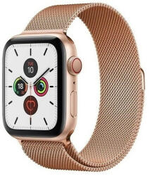 Apple Watch 1-6, SE, SE (2022) (42 / 44 mm), fém pótszíj, mágneses zár, milánói stílus, vörösarany - tok-shop