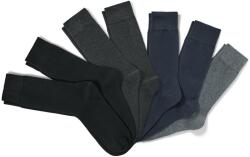 Tchibo 7 pár férfi zokni szettben, fekete/kék/szürke 2x fekete, 2x melírozott antracit, 2x sötétkék, 1x melírozott szürke 44-46