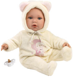 Llorens Llorens: Julia baba macifüles rugdalózóban cumival 42cm (14208L) - jatekshop