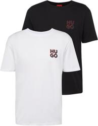 HUGO Tricou 'Dimento' negru, alb, Mărimea XL