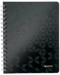 Leitz Spirálfüzet, A5, vonalas, 80 lap, LEITZ "Wow", fekete (E46390095) - fapadospatron