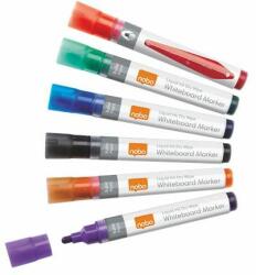 Nobo Táblamarker készlet, 1-3 mm, folyékonytintás, NOBO, 6 különbözõ szín (6 db)