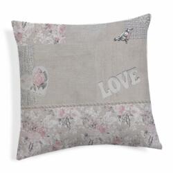 MONDO ITALIA Párnahuzat Romantic shabby rózsaszín 40x40 cm MADE IN ITALY
