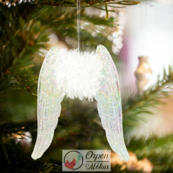Karácsonyi dísz: irizáló, akril angyalszárnyak - 15 x 12, 5 x 1, 5 cm