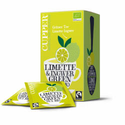 Cupper bio lime&ginger lime-gyömbér zöld tea 20 db 35 g - babamamakozpont
