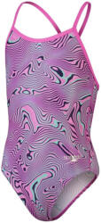 Speedo allover digital vback neon reefs girl true navy/orchid/green