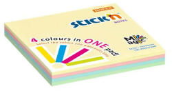 STICK N Öntapadó jegyzettömb, 76x76 mm, 100 lap, STICK N "Magic Pad" pasztell színek (21574)