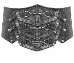 Devil Fashion Corset (curea) DEVIL FASHION - Laying Down The Law Punk Metallic Faux Leather - AS06101