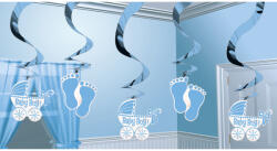 Amscan Vârtejuri decorative - Baby Shower (albastru)
